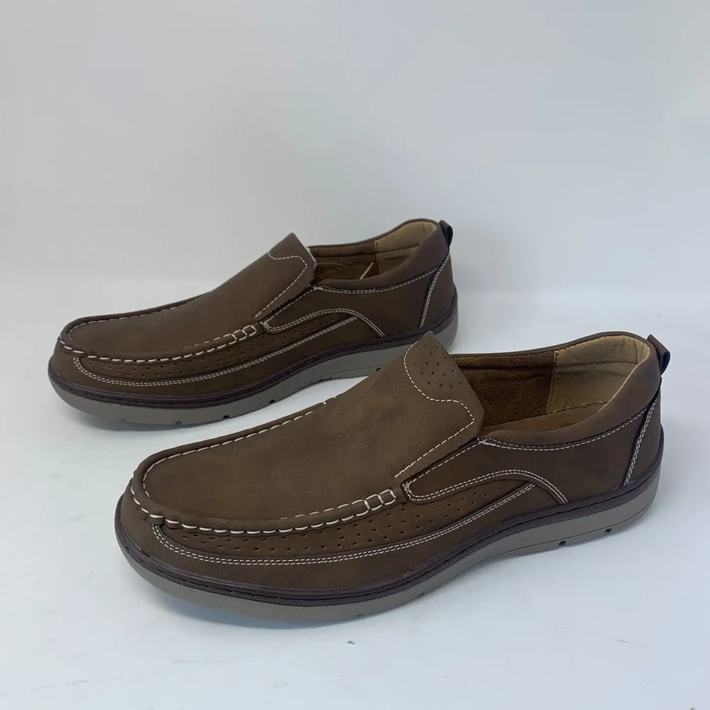 Aston Marc Comfort II Loafers Men's 12 M Tan‎ Moc Toe Casual Slip-on Shoes S0696